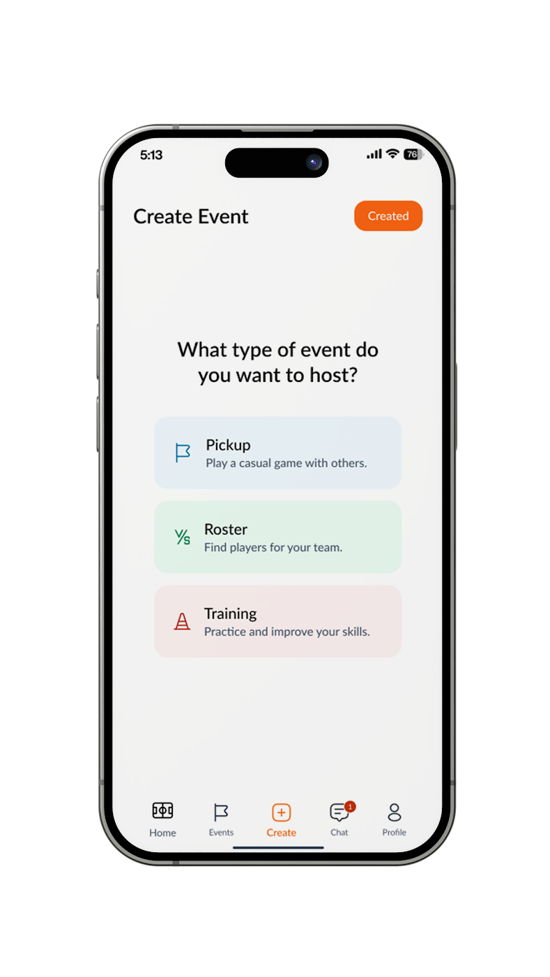 Event Types - Create and manage different types of soccer events