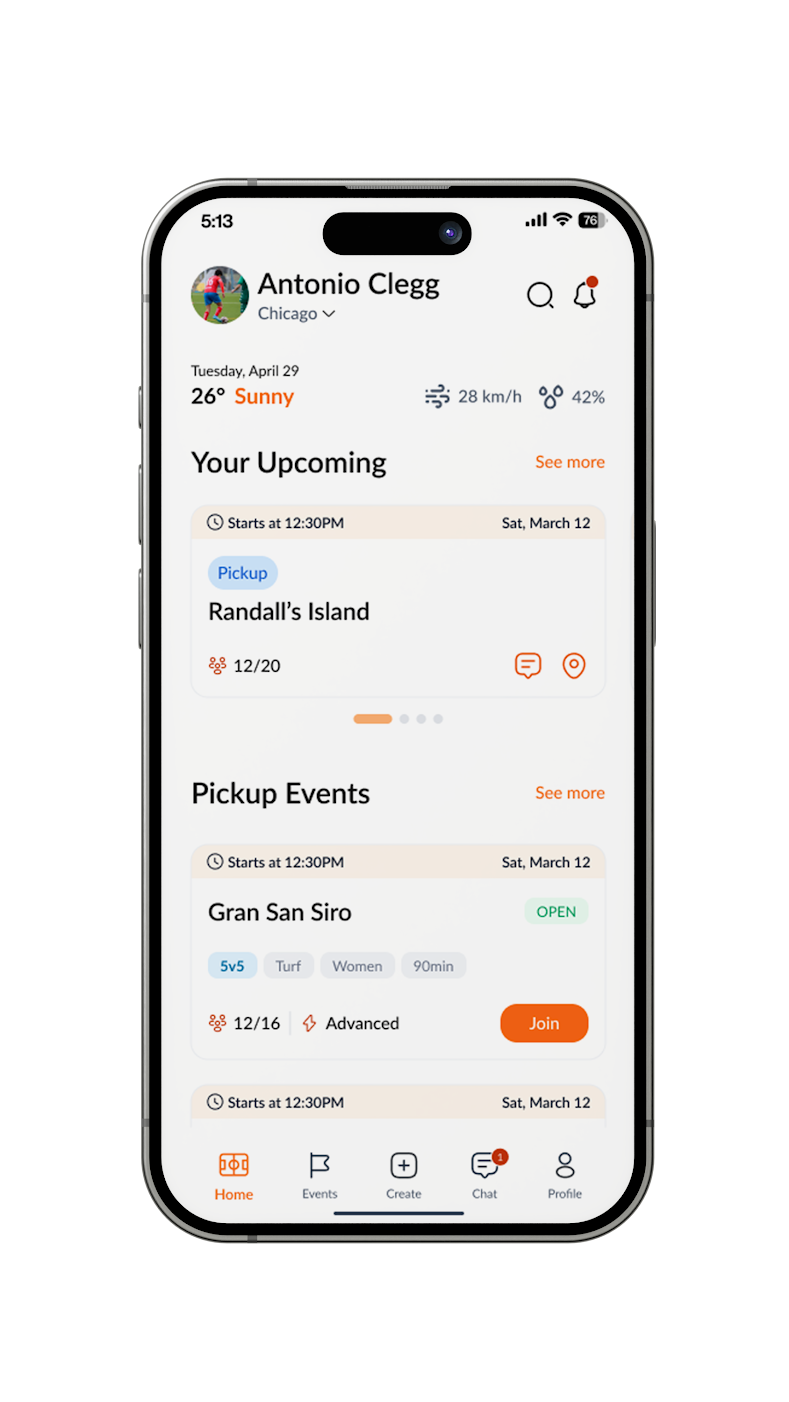 Futti App Screen - Home Page
